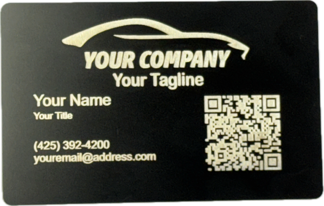 Metal Business card - Custom laser-engraved (50 pack) Multiple color options
