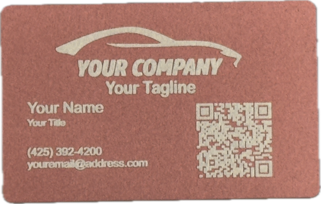 Metal Business card - Custom laser-engraved (50 pack) Multiple color options