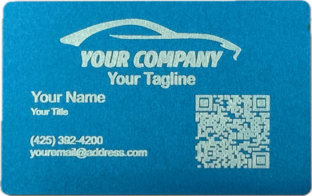 Metal Business card - Custom laser-engraved (50 pack) Multiple color options