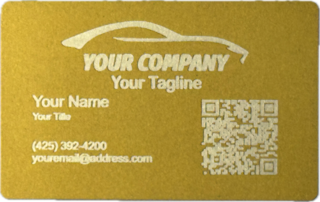 Metal Business card - Custom laser-engraved (50 pack) Multiple color options