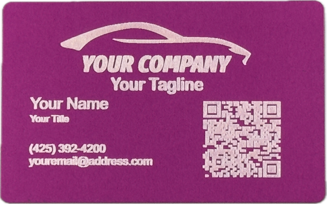 Metal Business card - Custom laser-engraved (50 pack) Multiple color options