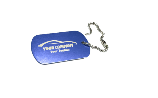 Metal dog tag keychain - Custom laser-engraved (100 pack) multiple colors available