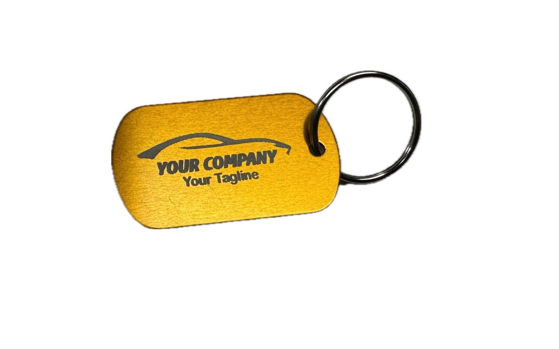 Metal dog tag keychain - Custom laser-engraved (100 pack) multiple colors available
