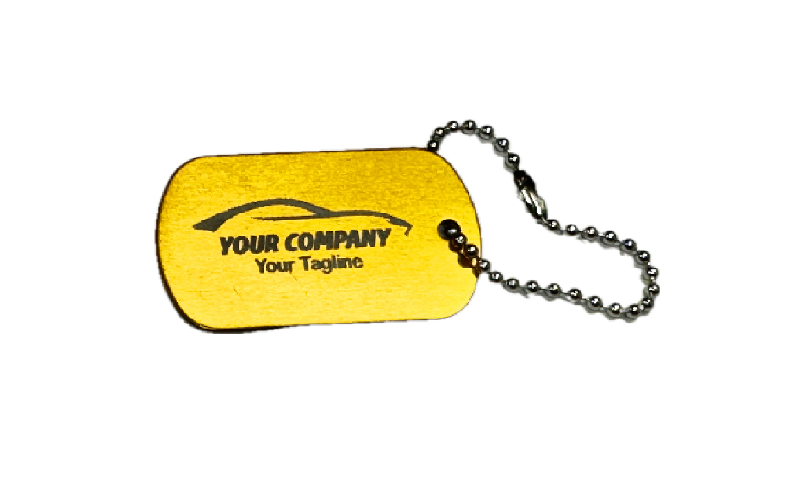 Metal dog tag keychain - Custom laser-engraved (100 pack) multiple colors available