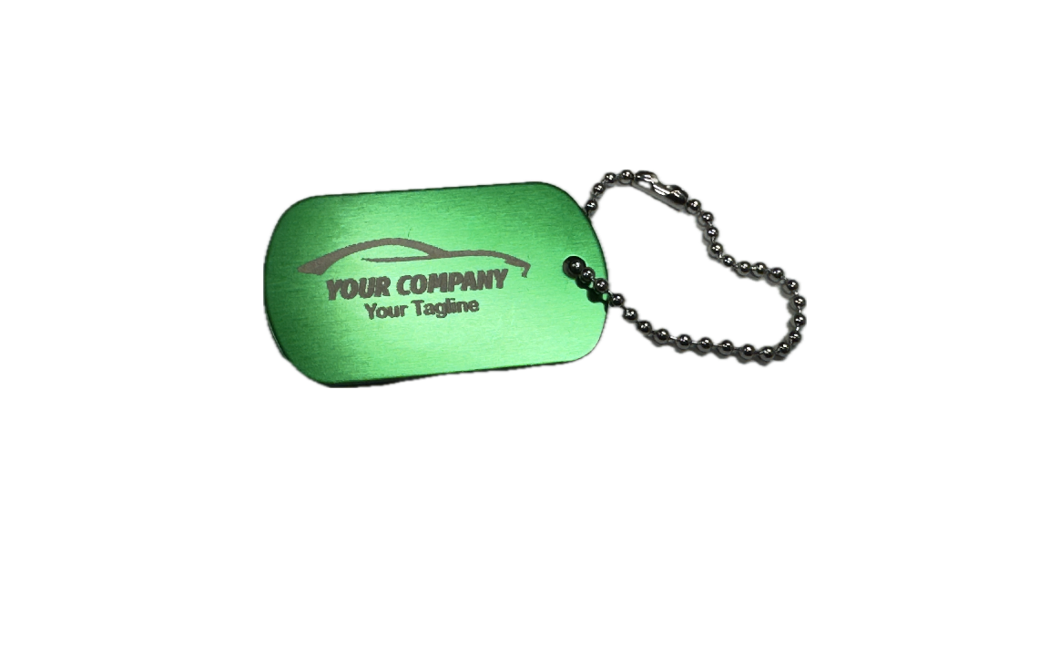 Metal dog tag keychain - Custom laser-engraved (100 pack) multiple colors available