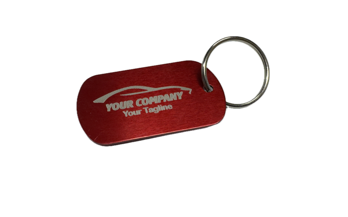 Metal dog tag keychain - Custom laser-engraved (100 pack) multiple colors available