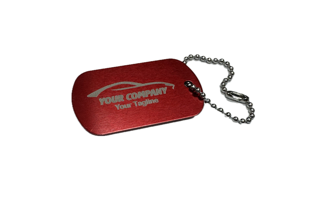 Metal dog tag keychain - Custom laser-engraved (100 pack) multiple colors available