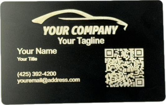 Metal Business card - Custom laser-engraved (50 pack) Multiple color options