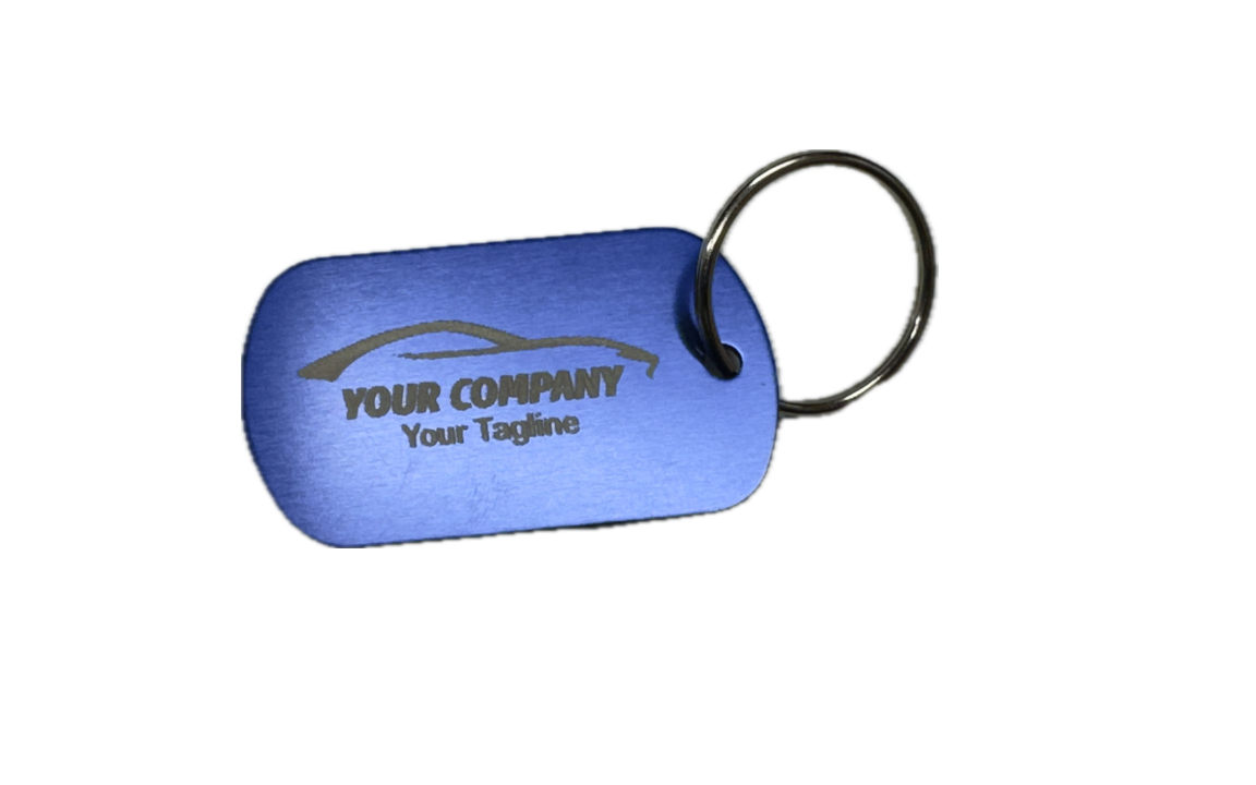 Metal dog tag keychain - Custom laser-engraved (100 pack) multiple colors available