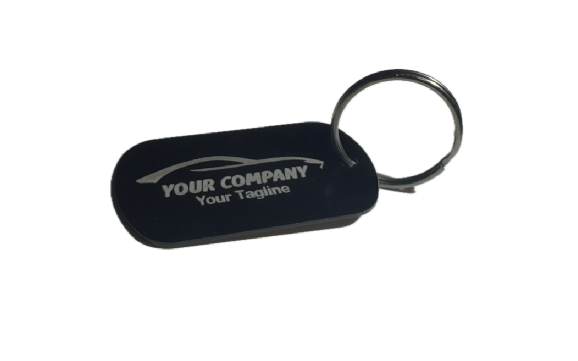 Metal dog tag keychain - Custom laser-engraved (100 pack) multiple colors available